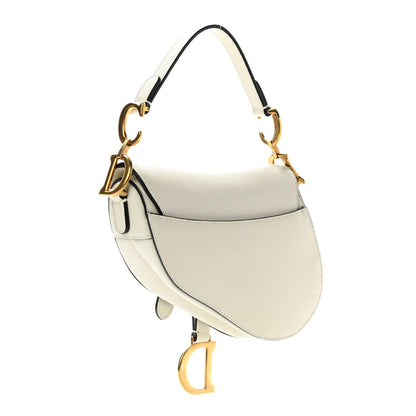 Christian Dior Grained Calfskin Mini Saddle Bag White 3 of 10