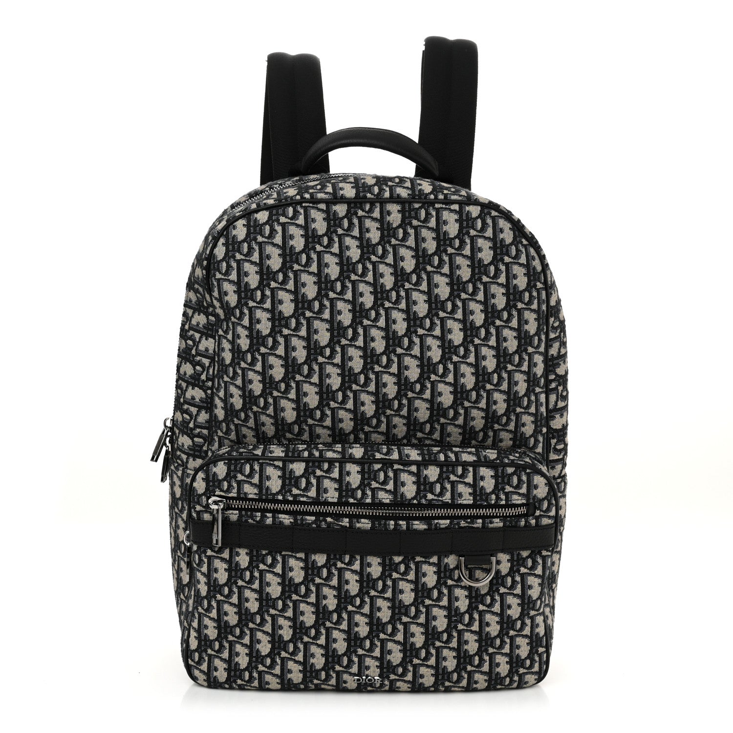 Christian Dior Oblique Calfskin Rider Backpack Beige Black 1 of 10