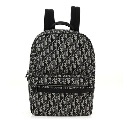 Christian Dior Oblique Calfskin Rider Backpack Beige Black 1 of 10