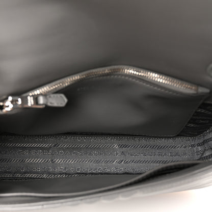 Prada Soft Calfskin Impunture Diagramme Monochrome Medium Chain Flap Shoulder Marmo 5 of 9