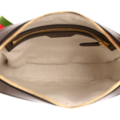 Gucci Monogram Jumbo GG Textured Dollar Calfskin Web Messenger Shoulder Bag Camel Ebony New Acero 5 of 10