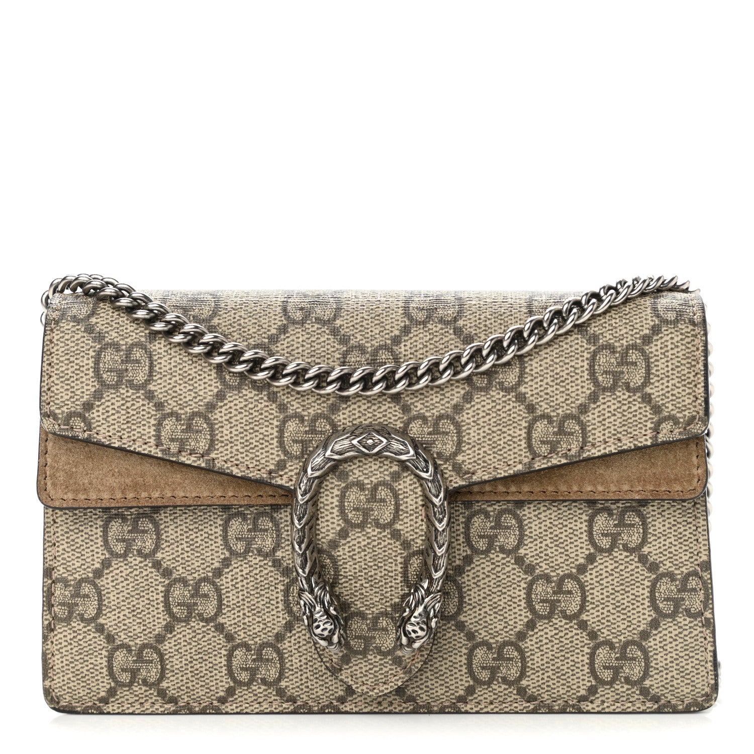 Gucci GG Supreme Monogram Super Mini Dionysus Shoulder Bag Taupe 1 of 11