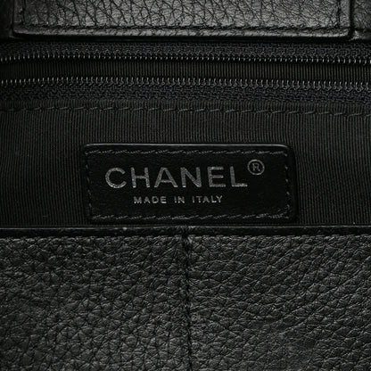 Chanel Deerskin Stitched Medium CC Shopping Tote Black 6 of 16