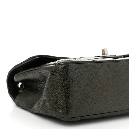 Chanel Metallic Caviar Quilted Mini Rectangular Flap Dark Grey 9 of 10