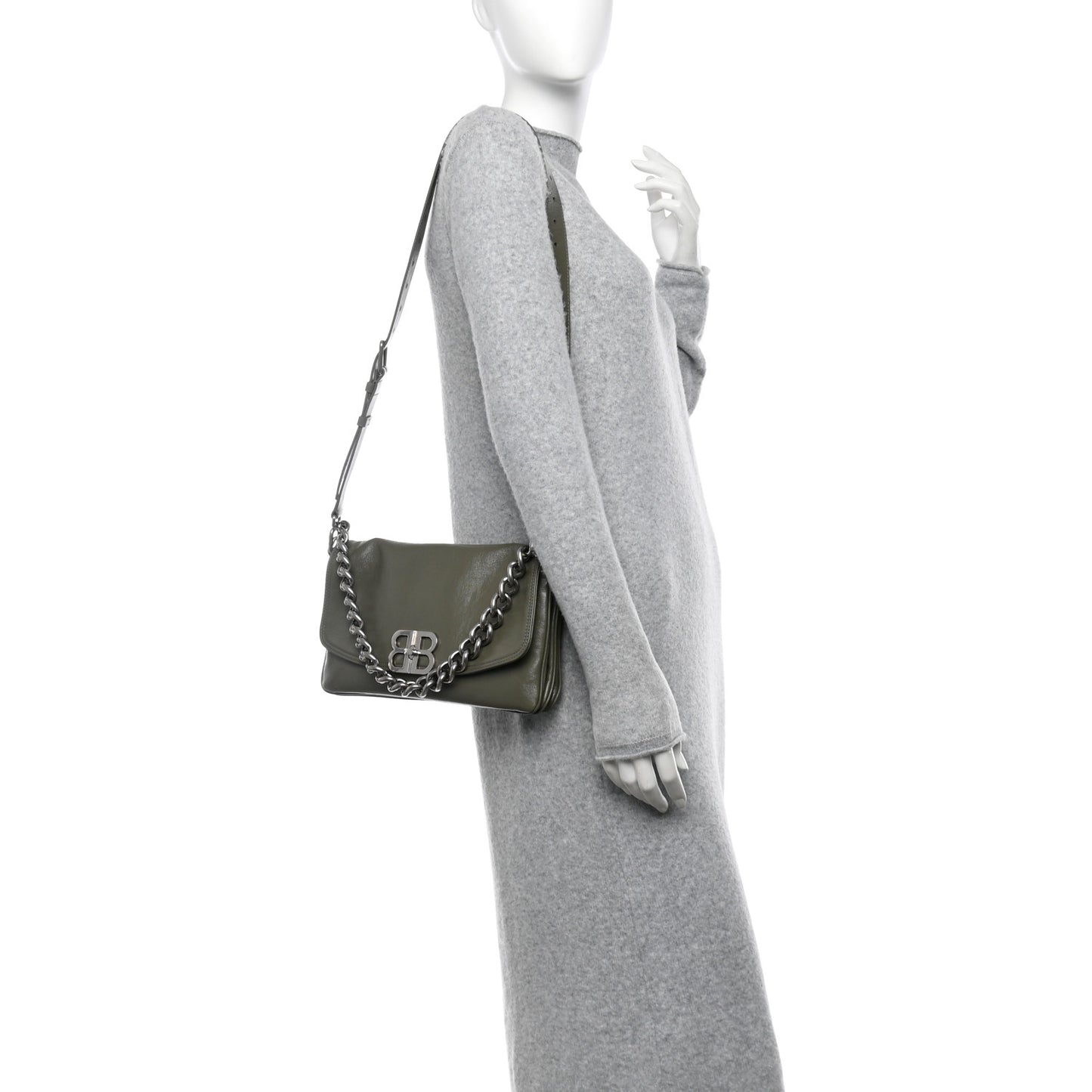 Calfskin Medium BB Soft Flap Bag Army Green