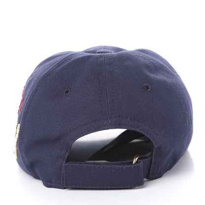 Gucci Cotton Moth Embroidered Baseball Hat 57 Navy 4 of 8