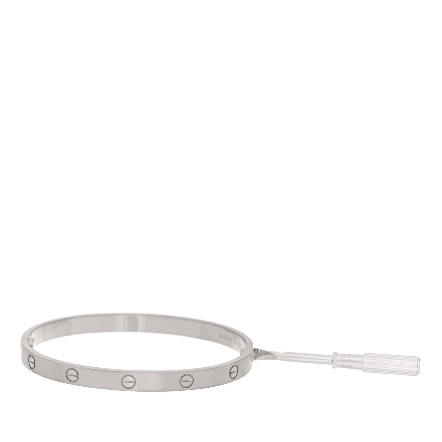 18K White Gold Brushed Finish LOVE Bracelet 20