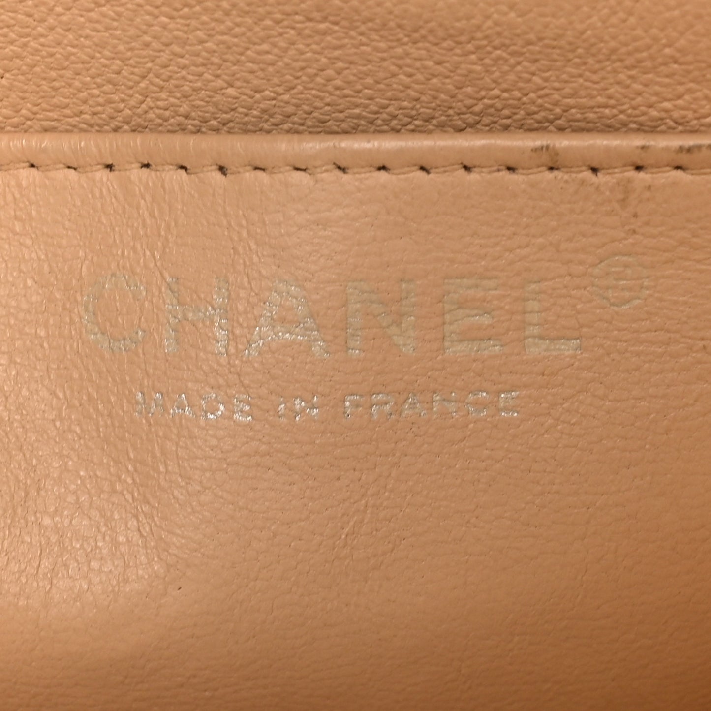 Caviar Quilted Jumbo Single Flap Beige Clair