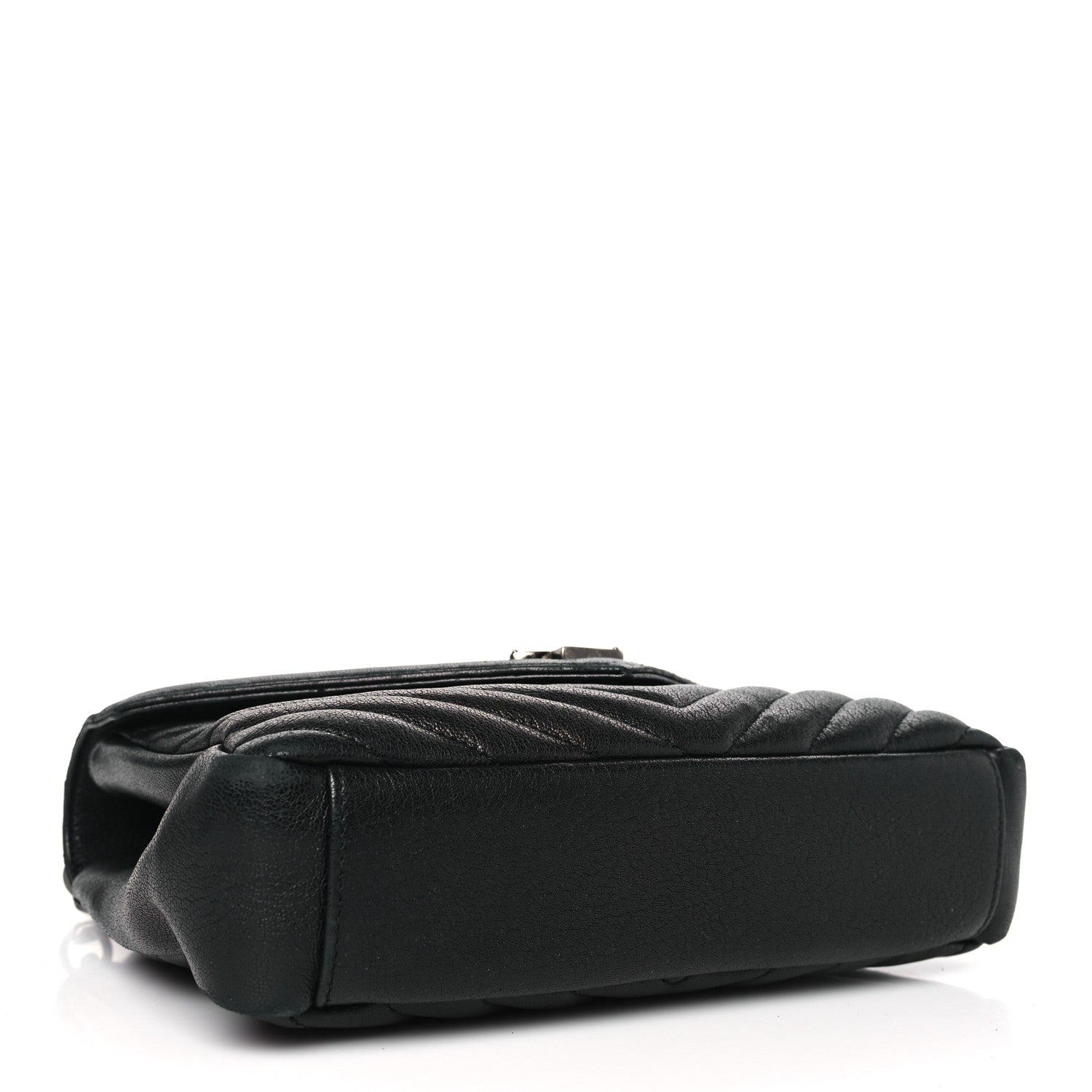 Saint Laurent Sheepskin Matelasse Chevron Monogram Medium College Bag Black 4 of 12