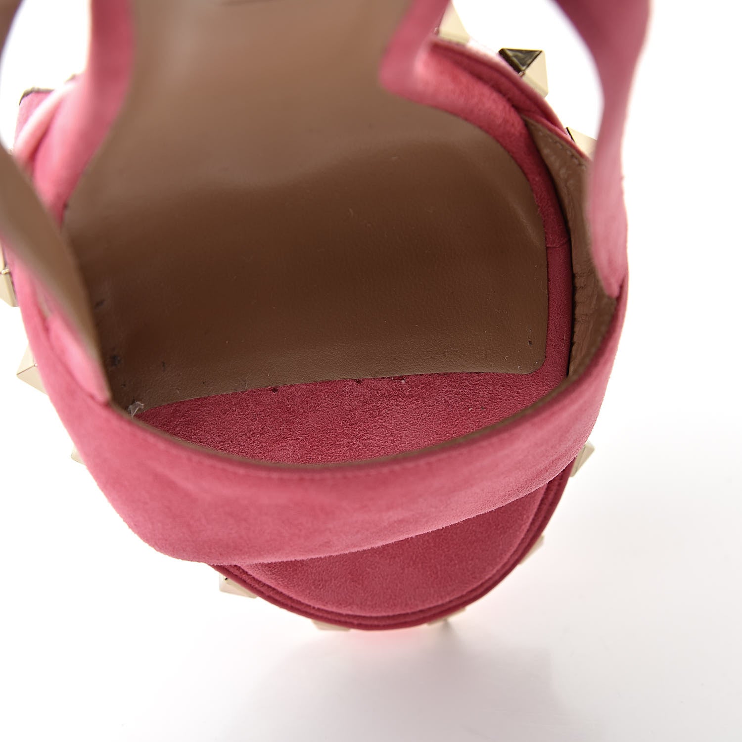 Valentino Garavani Suede Rockstud Slingback 75/105mm Platform Sandals 39.5 Shadow Pink 11 of 12