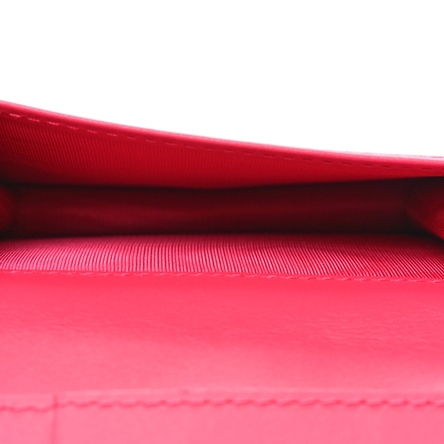 Lambskin Cannage Small Lady Dior Flap Card Holder Fuchsia