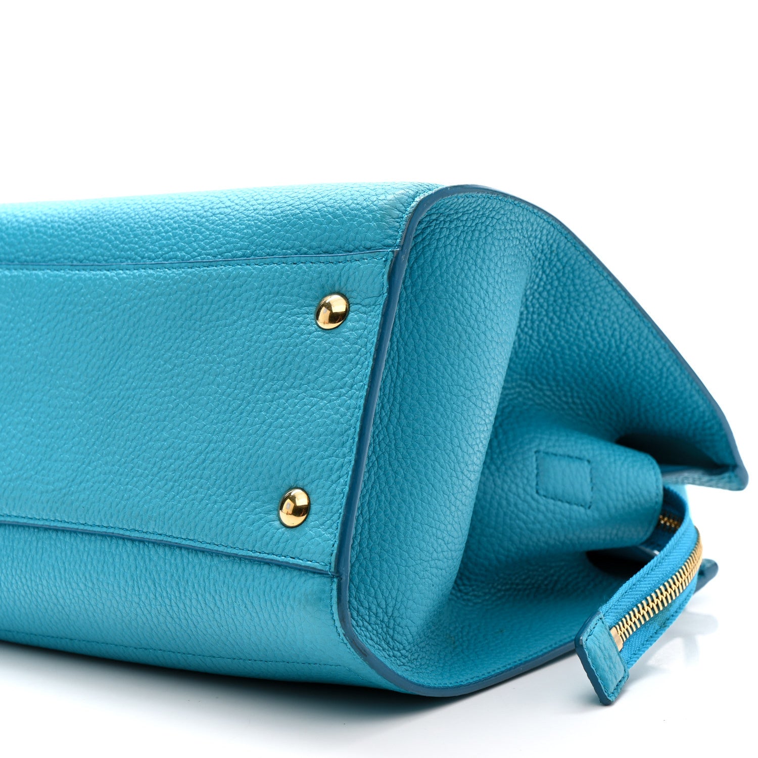 Salvatore Ferragamo Hammered Calfskin Double Handle Small Amy Tote Turquoise 10 of 18