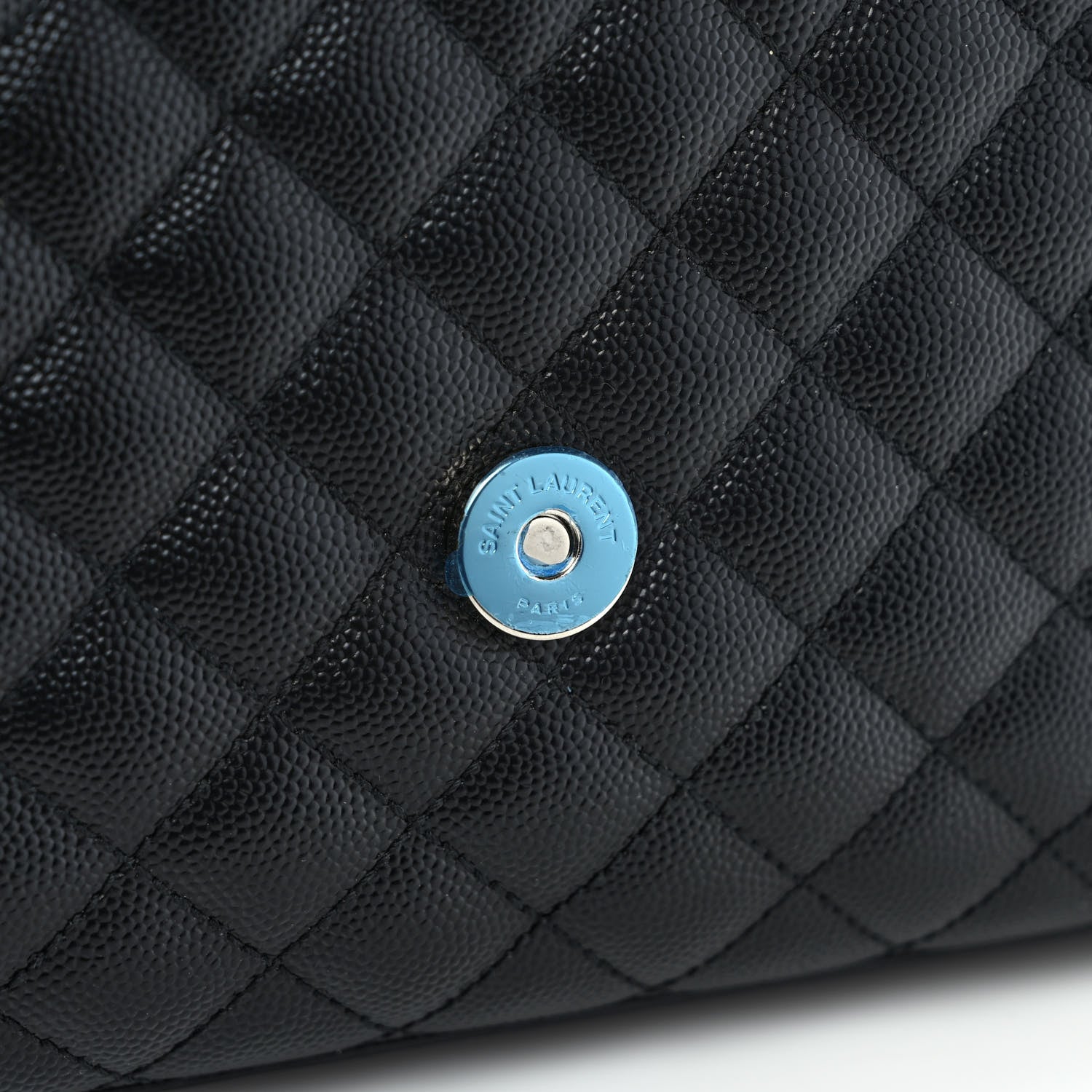 Saint Laurent Grain De Poudre Textured Mixed Matelasse Triquilt Medium Monogram Satchel Black 10 of 10