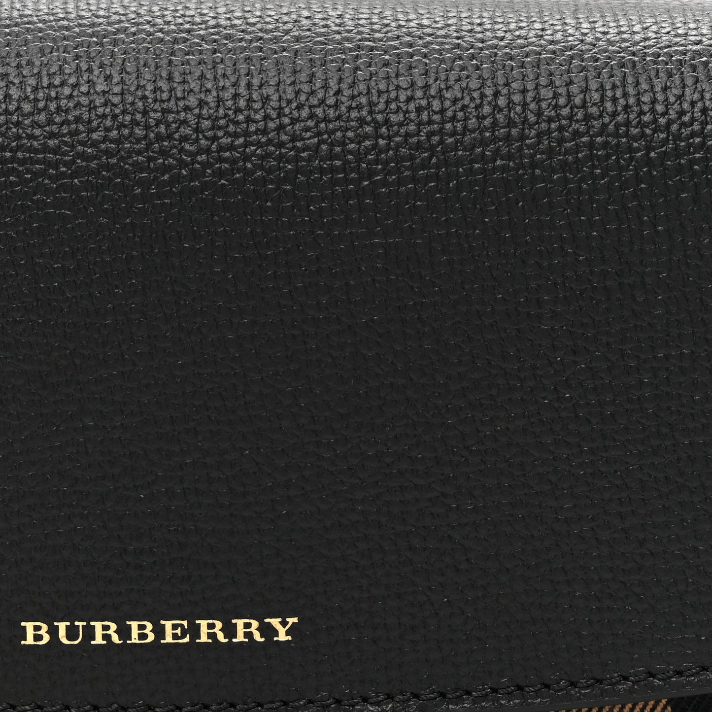 Calfskin House Check Henley Wallet On Chain Black Black