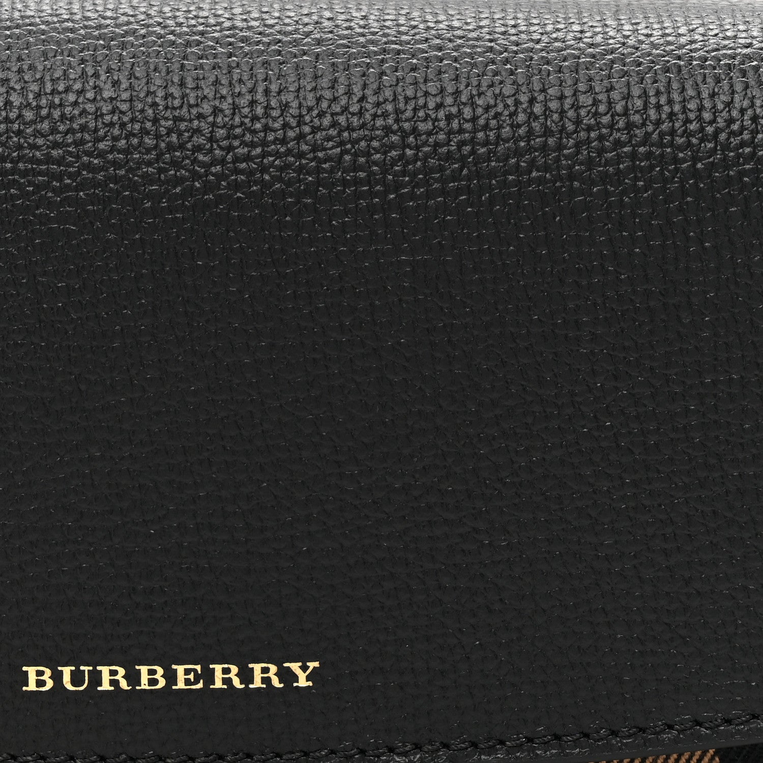 Burberry Calfskin House Check Henley Wallet On Chain Black Black 8 of 10