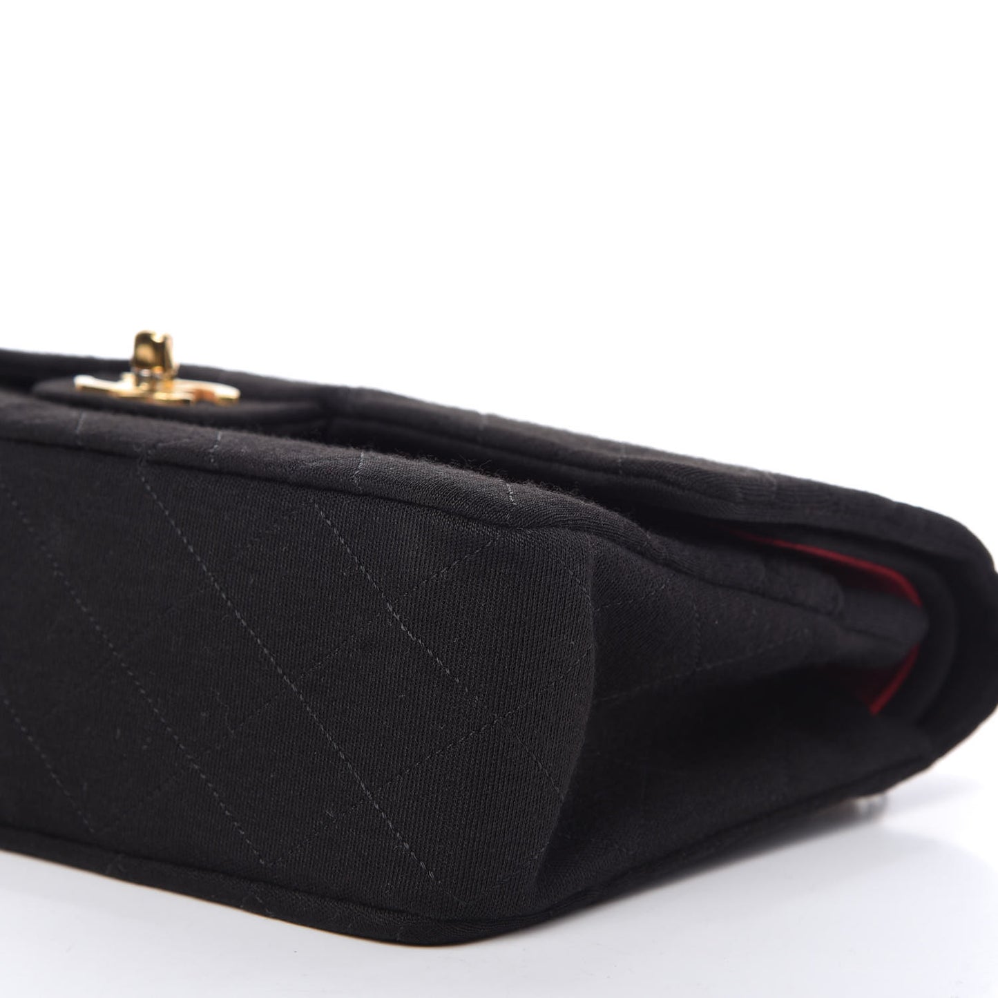 Jersey Quilted Medium Double Flap Black