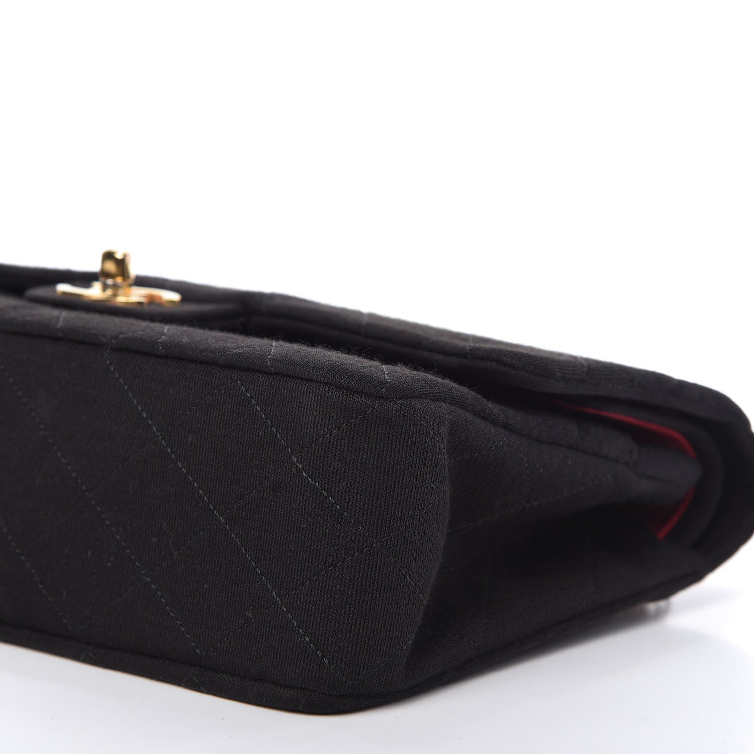 Chanel Jersey Quilted Medium Double Flap Black 7 of 10