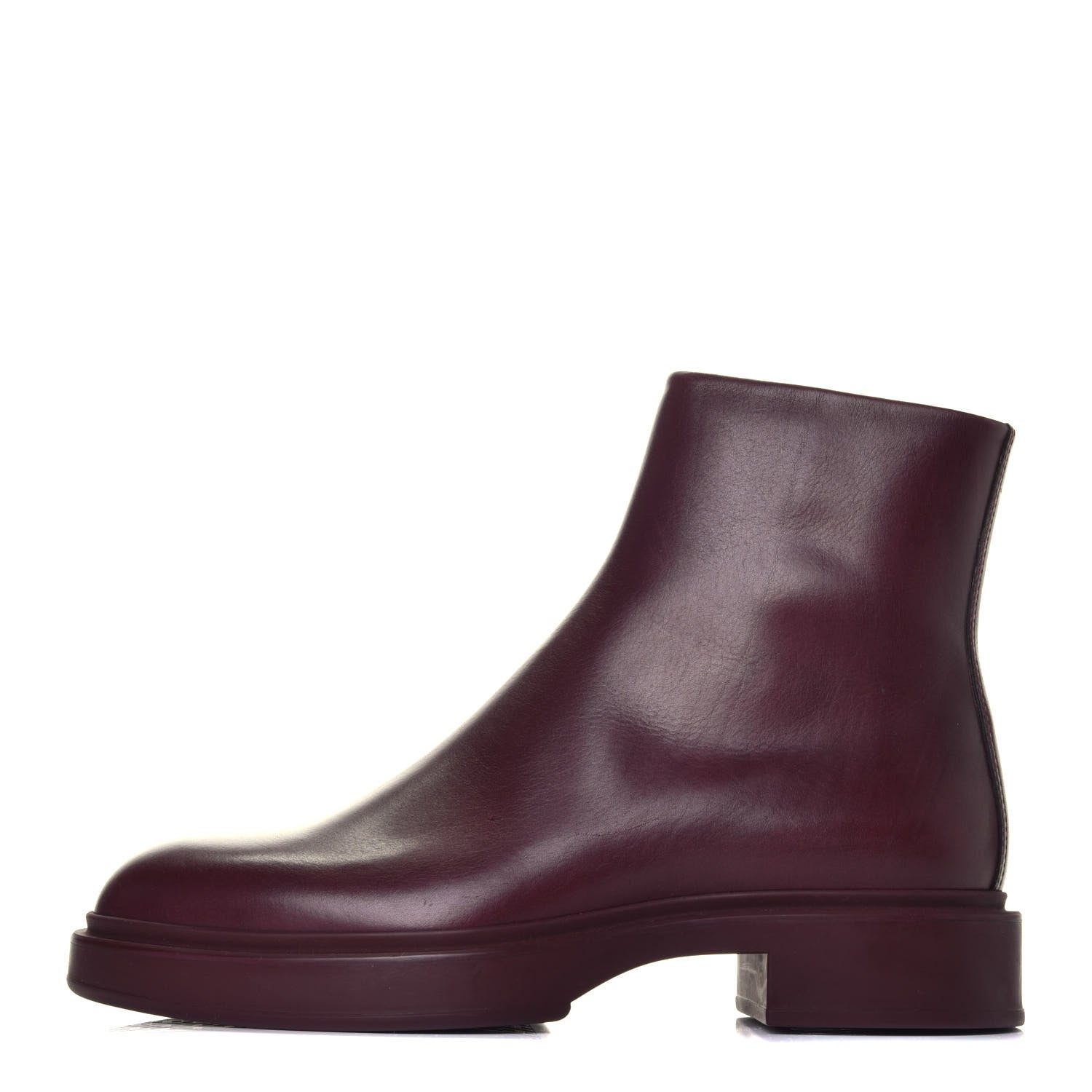 Hermes Patinated Calfskin Mens Sky Low Boots 40 Bordeaux 1 of 8