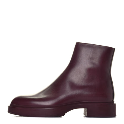 Hermes Patinated Calfskin Mens Sky Low Boots 40 Bordeaux 1 of 8
