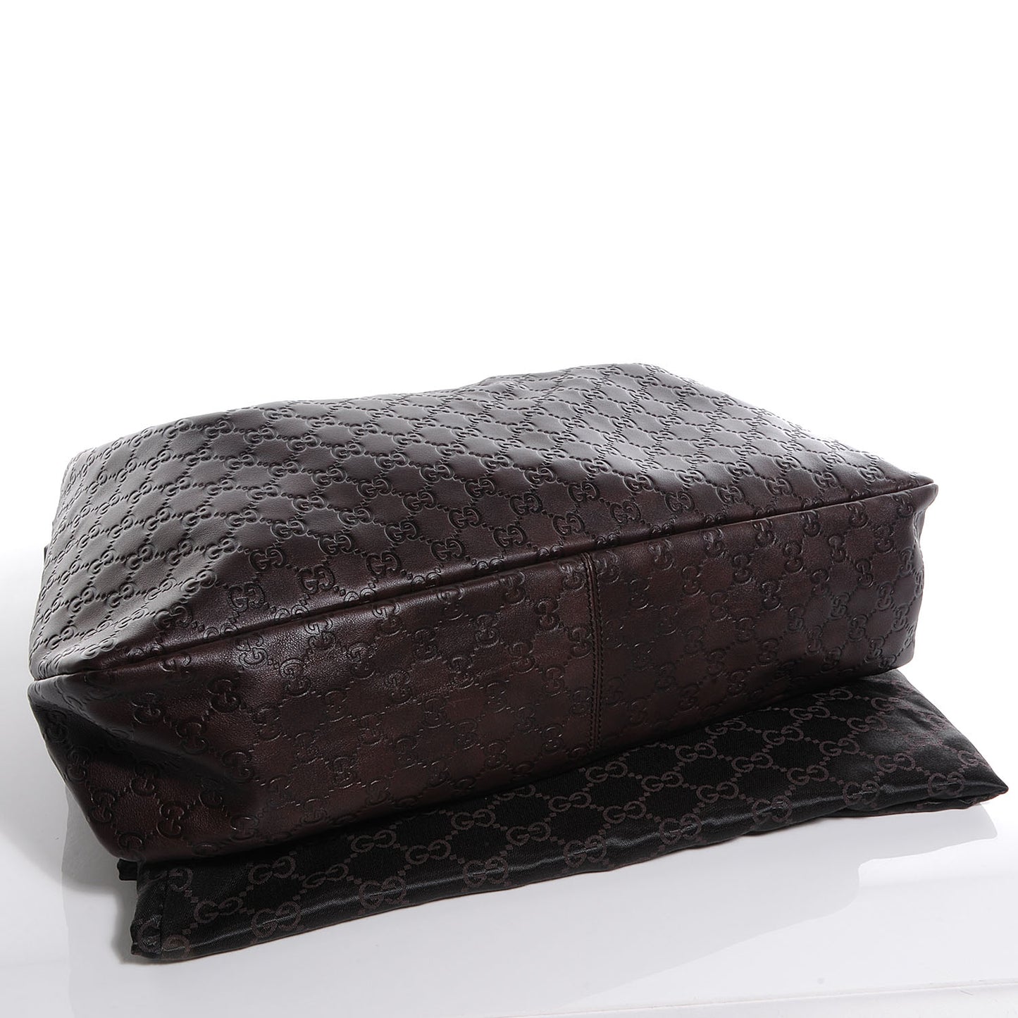 Guccissima Large Horsebit Chain Hobo Brown