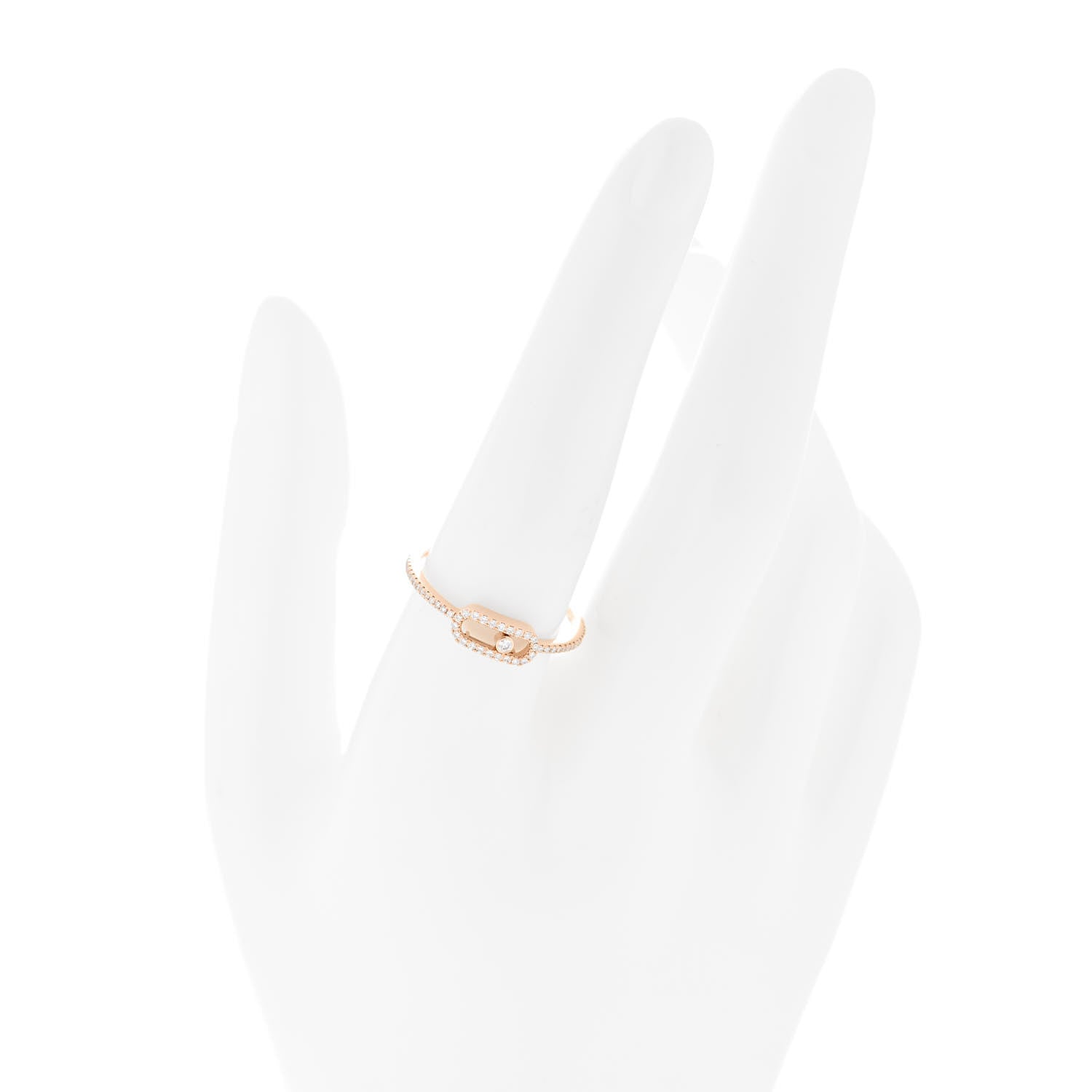 Messika 18K Rose Gold Diamond Move Uno Pave Ring 58 8.5 2 of 4