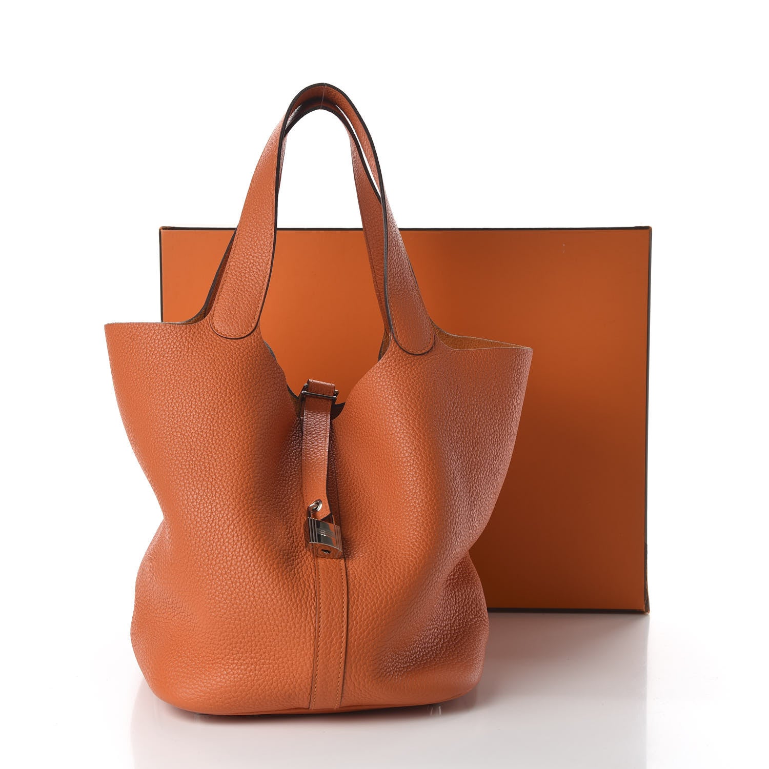 Hermes Taurillon Clemence Picotin Lock 26 GM Orange 11 of 11