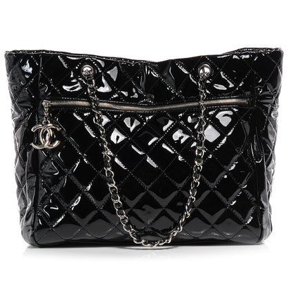 Chanel Patent Quilted Chic and Glitter Large Tote Black 1 of 7