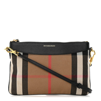 Burberry House Check Derby Peyton Crossbody Clutch Bag Black 1 of 13