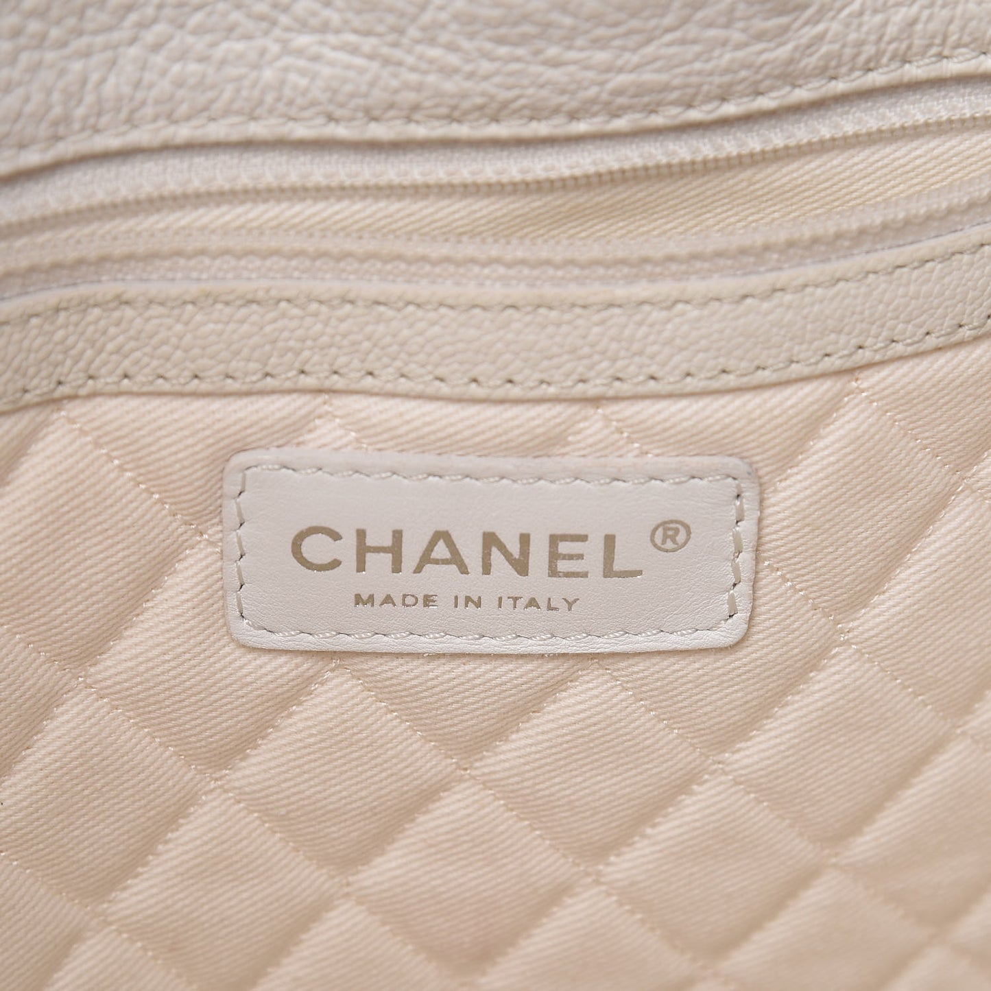 Goatskin Perforated Large CC Tote White