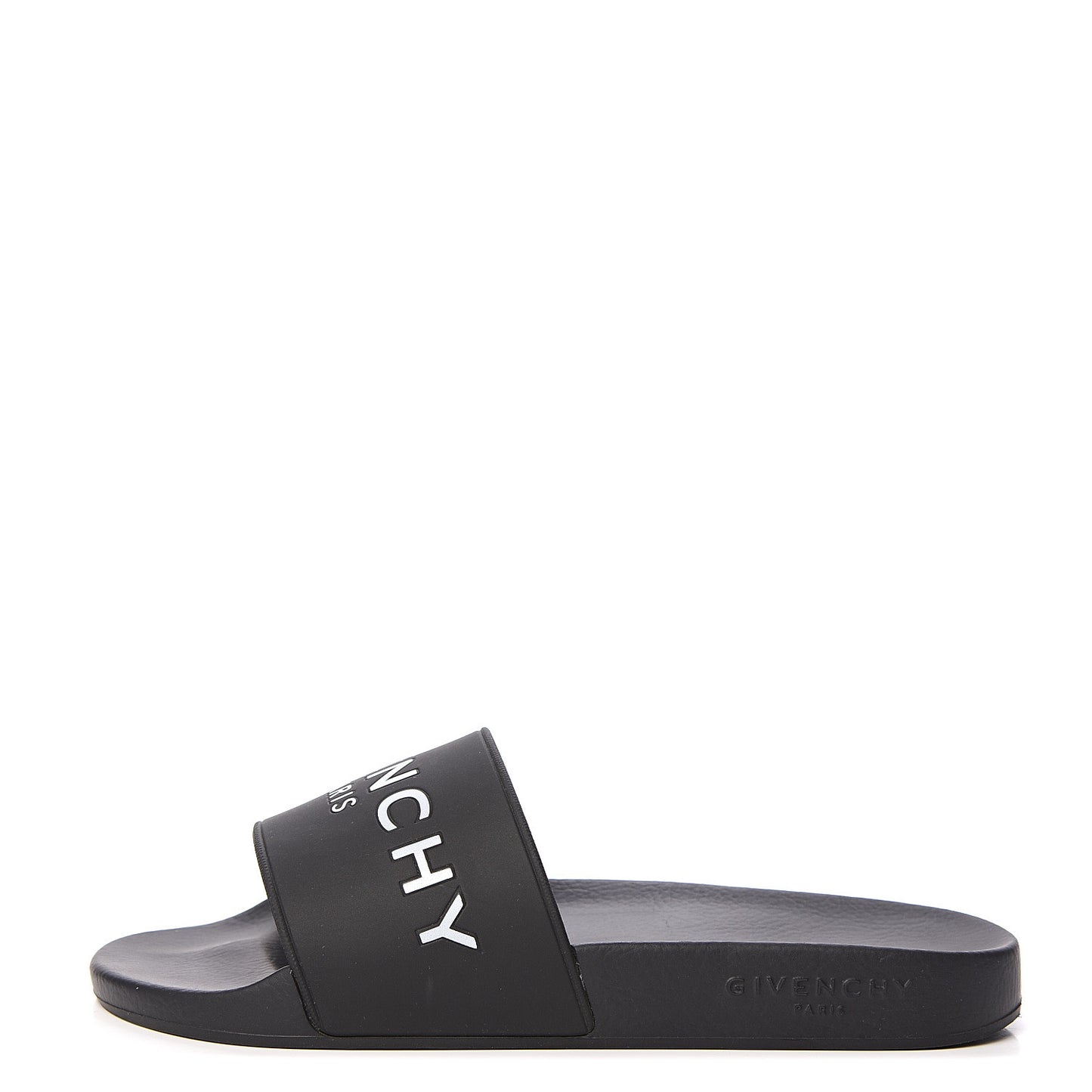 Rubber Logo Pool Slide Sandals 38 Black