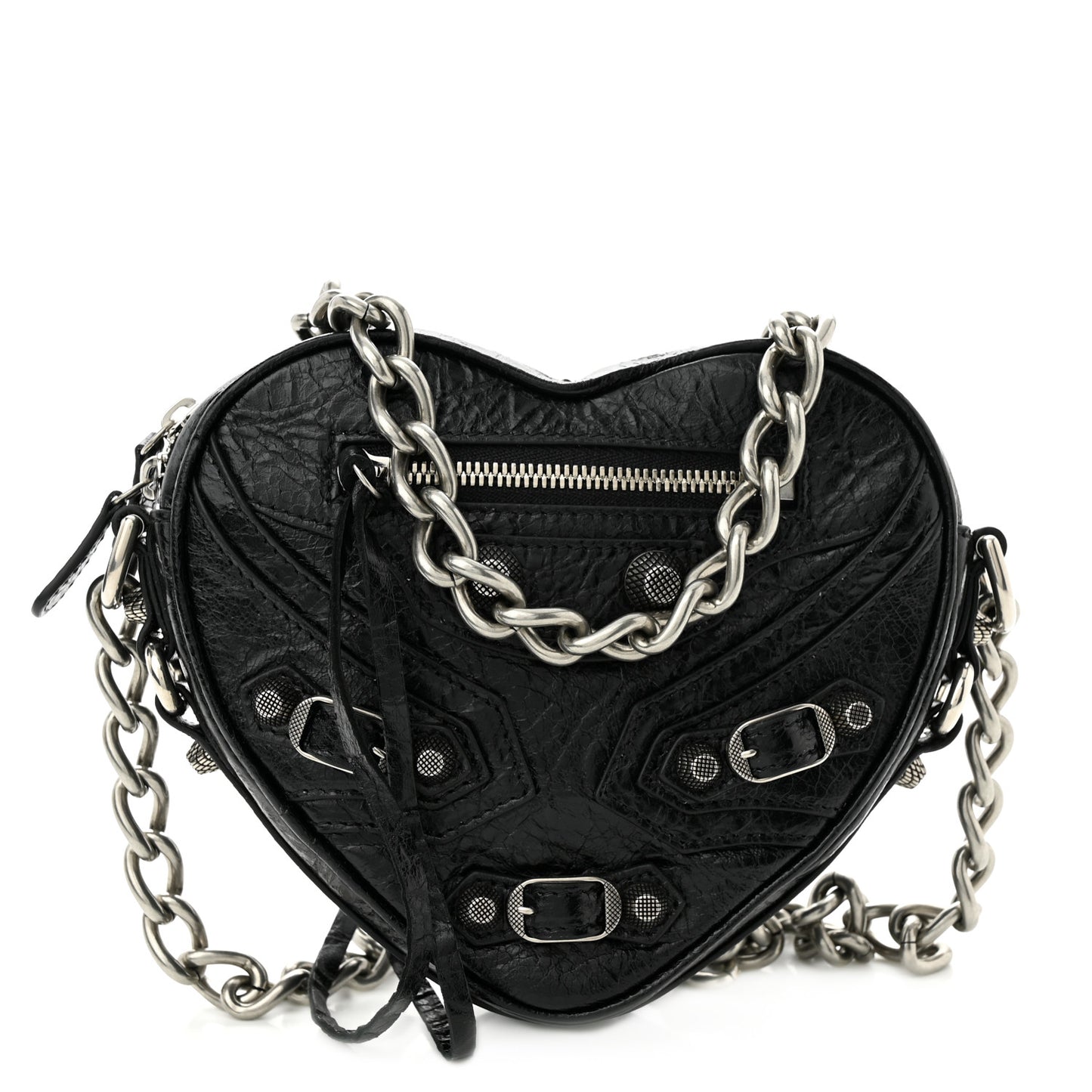 Agneau Arena Mini Le Cagole Heart Bag Black