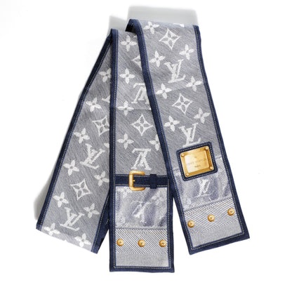 Louis Vuitton Silk Monogram New Denim Bandeau Marine 2 of 5