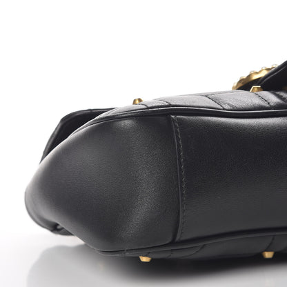 Gucci Calfskin Matelasse Studded Small Pearly GG Marmont Shoulder Bag Black 8 of 15