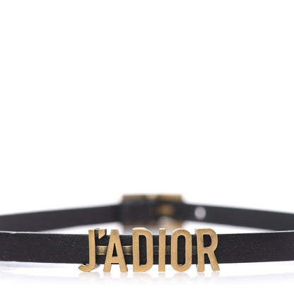 Christian Dior Calfskin J'Adior Logo Choker Necklace Black 4 of 6