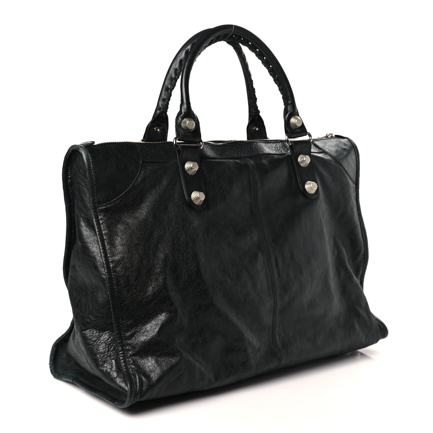 Agneau Giant 21 Silver Hardware Weekender Black