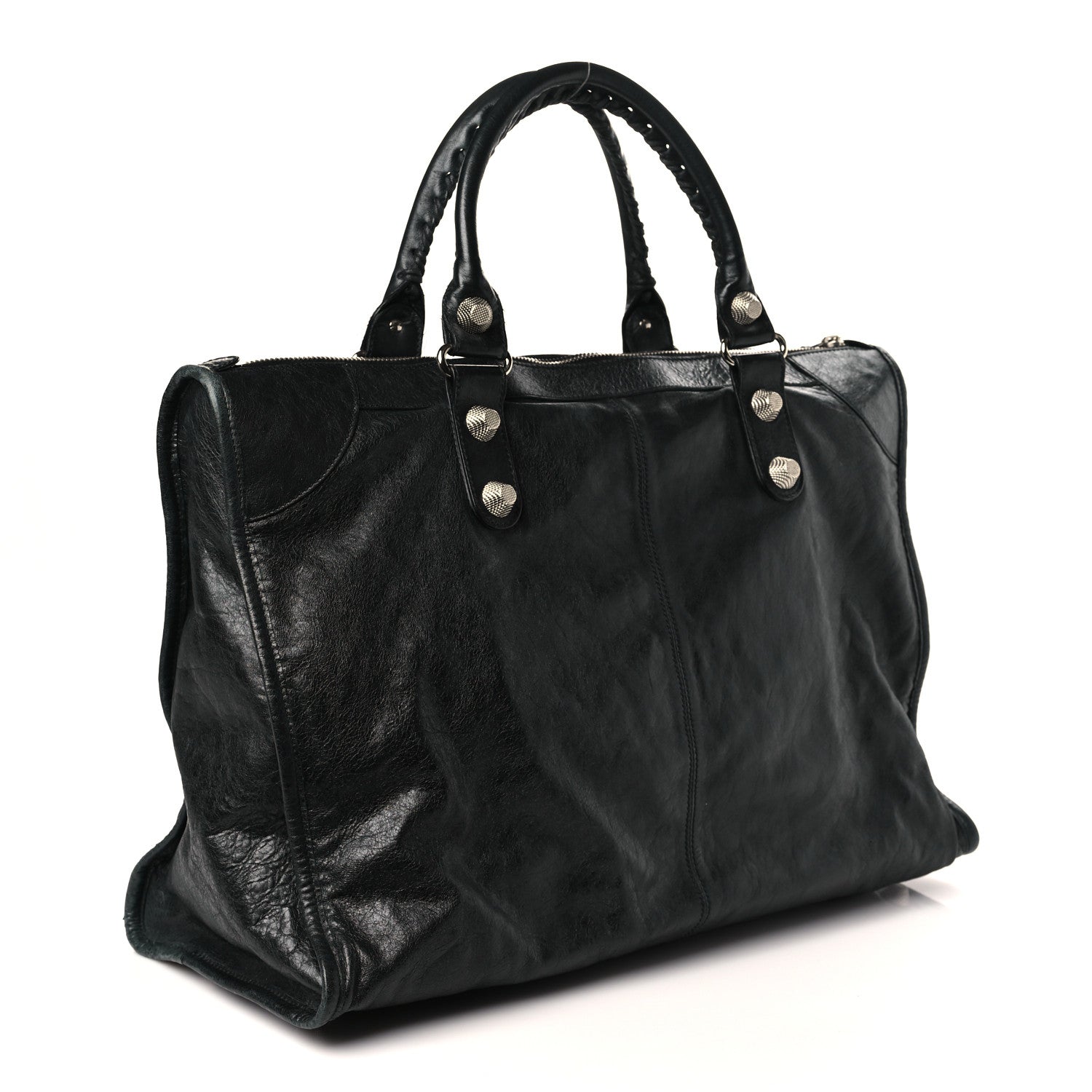 Balenciaga Agneau Giant 21 Silver Hardware Weekender Black 3 of 10