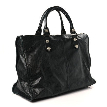 Balenciaga Agneau Giant 21 Silver Hardware Weekender Black 3 of 10