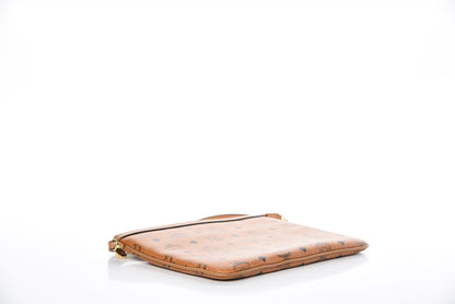 MCM Visetos Liz Shopper Tote Pouch Cognac 4 of 7