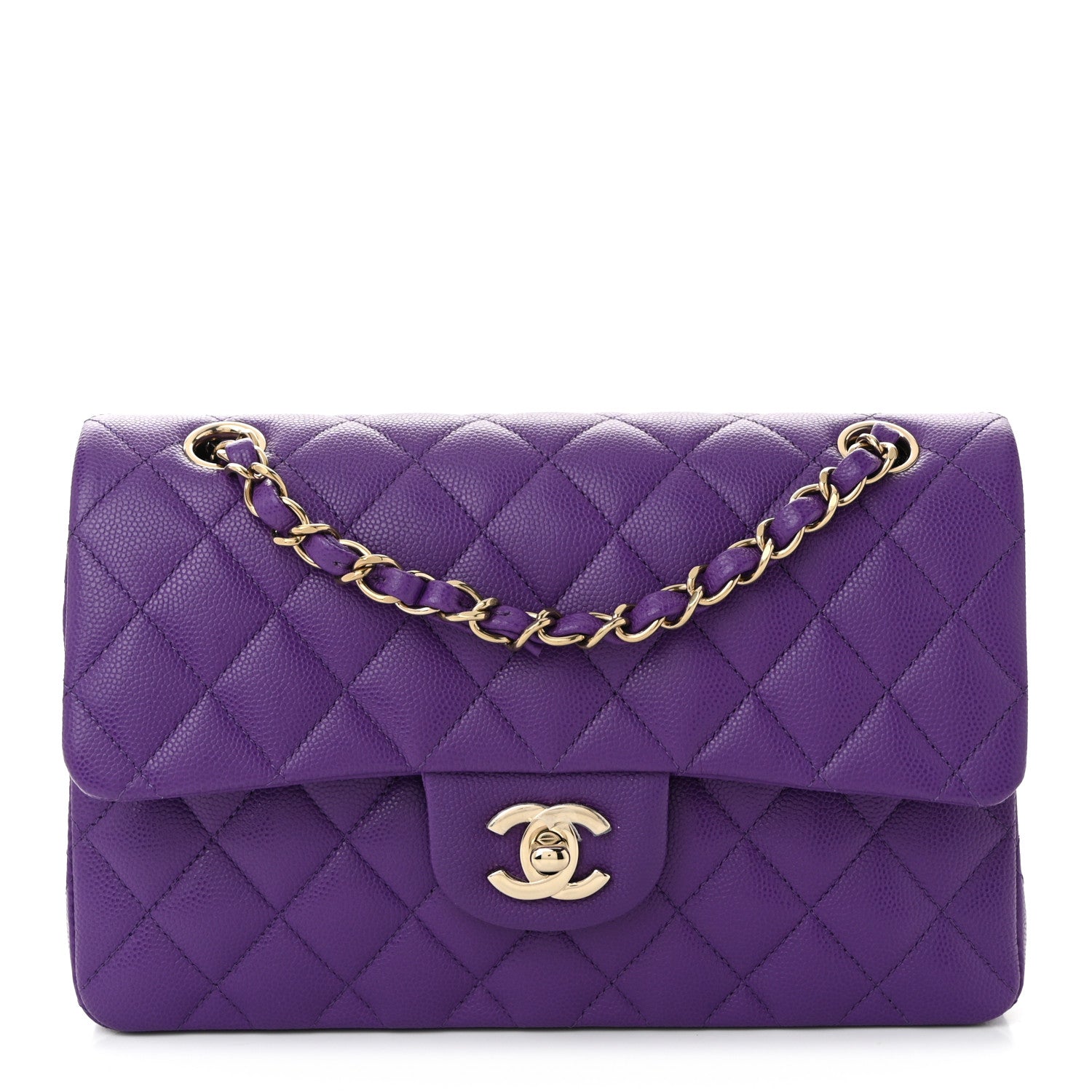 Chanel Caviar Quilted Small Double Flap Dark Purple 1 of 11