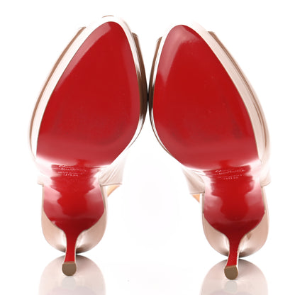 Christian Louboutin Patent Lady Peep Sling 150 Pumps 38.5 Nude 5 of 9