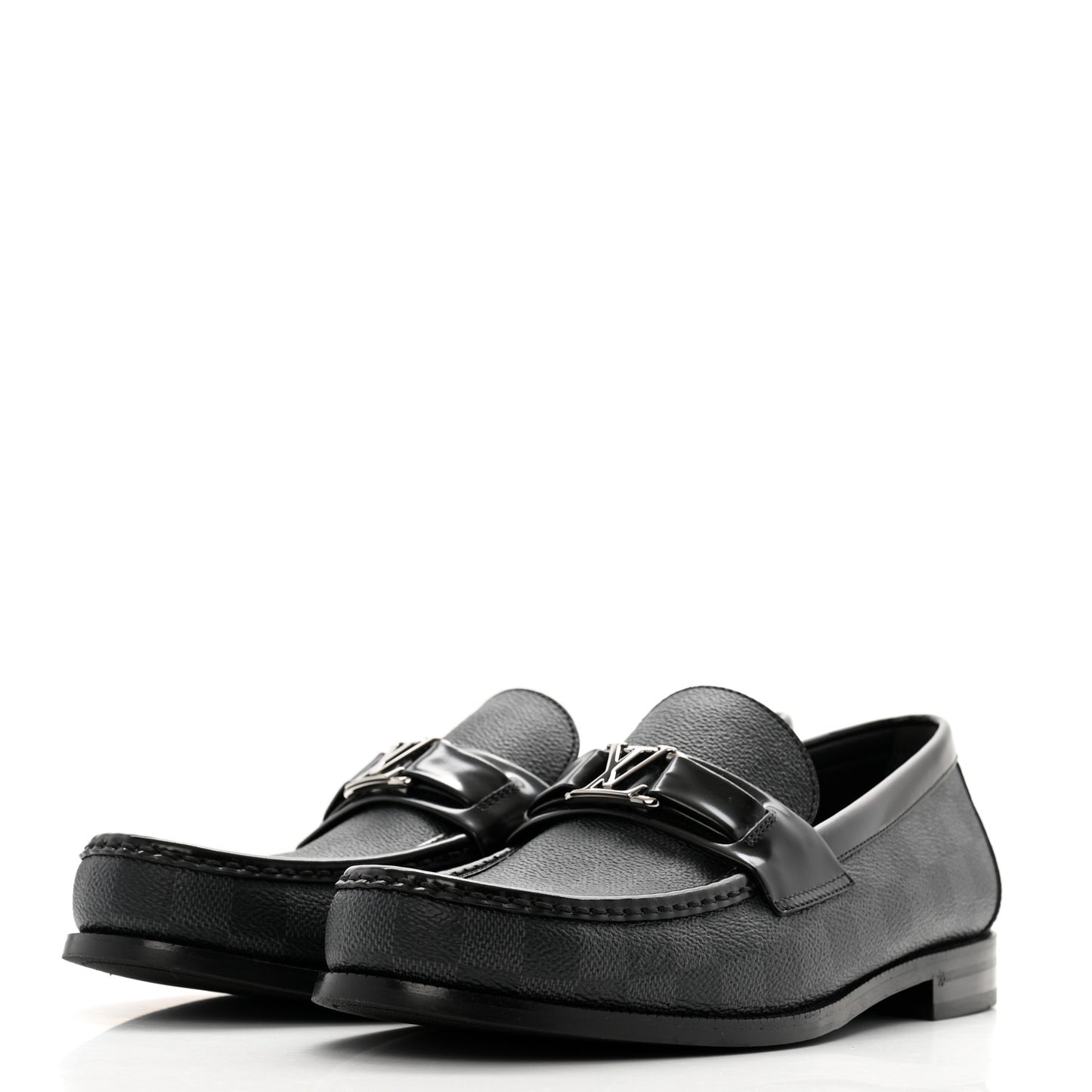 Damier Graphite Calfskin Mens Major Loafers 8