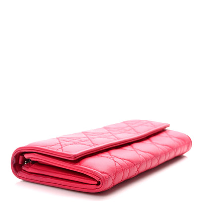 Christian Dior Lambskin Cannage Lady Dior Rendezvous Wallet On Chain Fuchsia 4 of 8