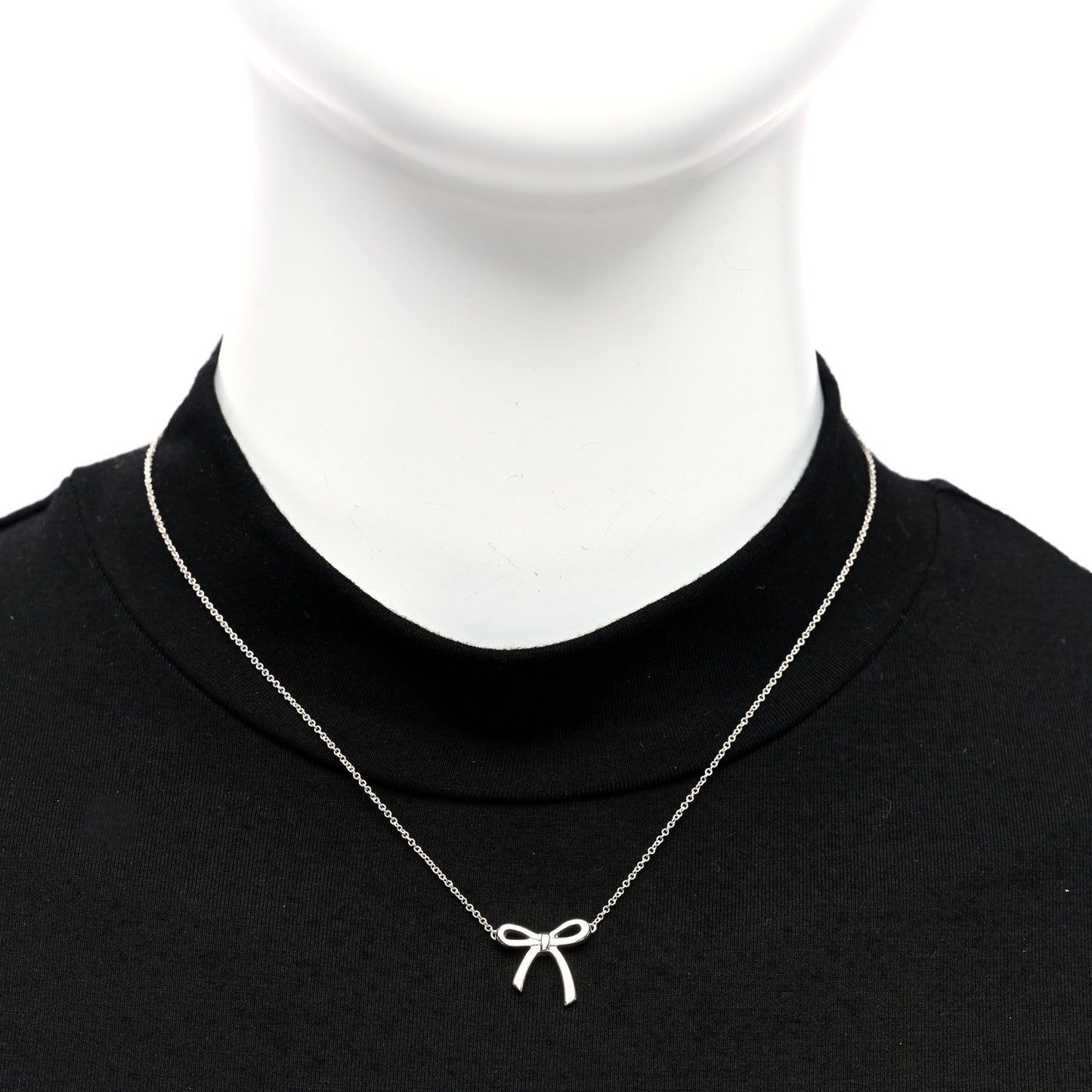 Sterling Silver Small Bow Pendant Necklace
