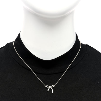 Tiffany Sterling Silver Small Bow Pendant Necklace 2 of 4