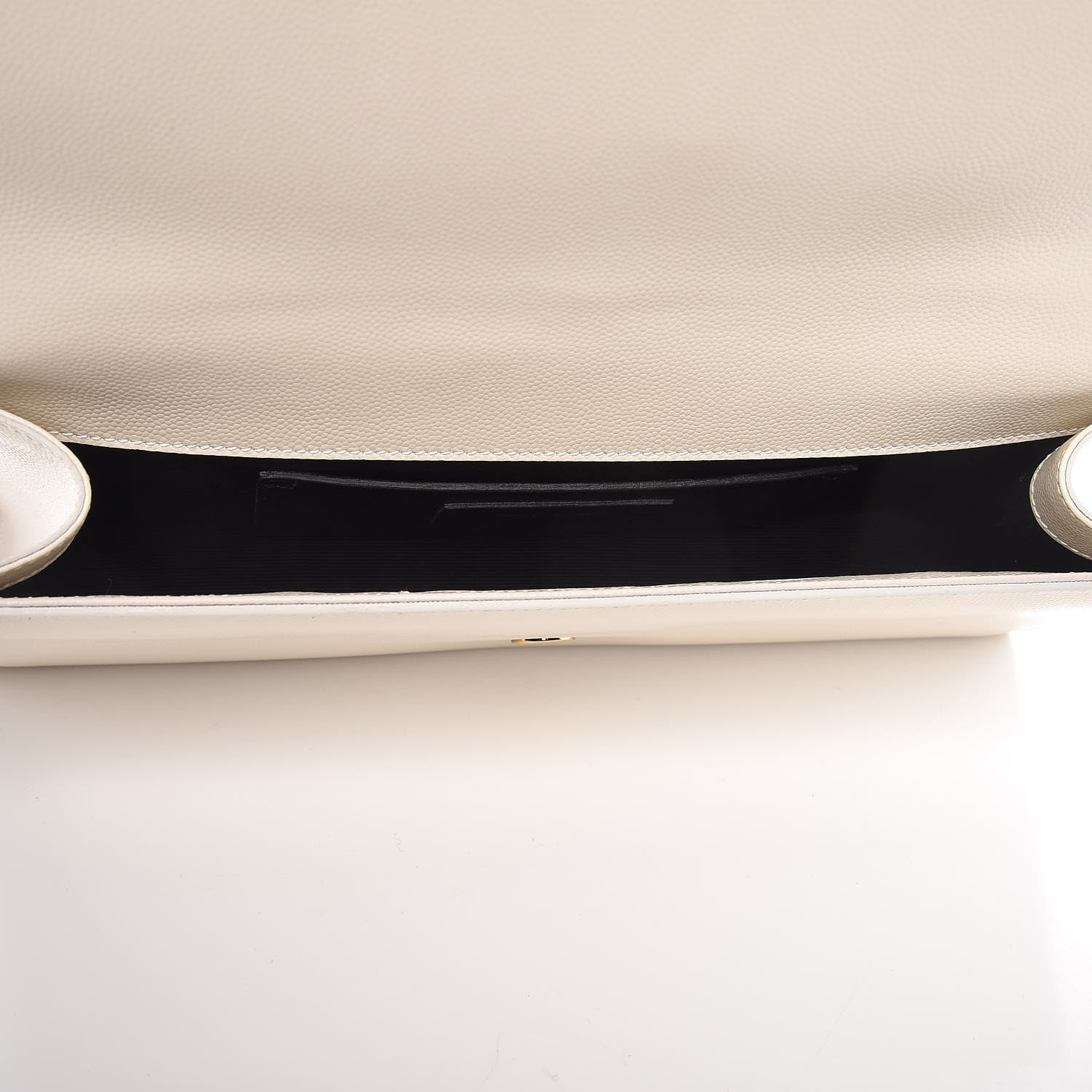 Saint Laurent Grain De Poudre Classic Monogram Cassandre Clutch Dove White 5 of 8