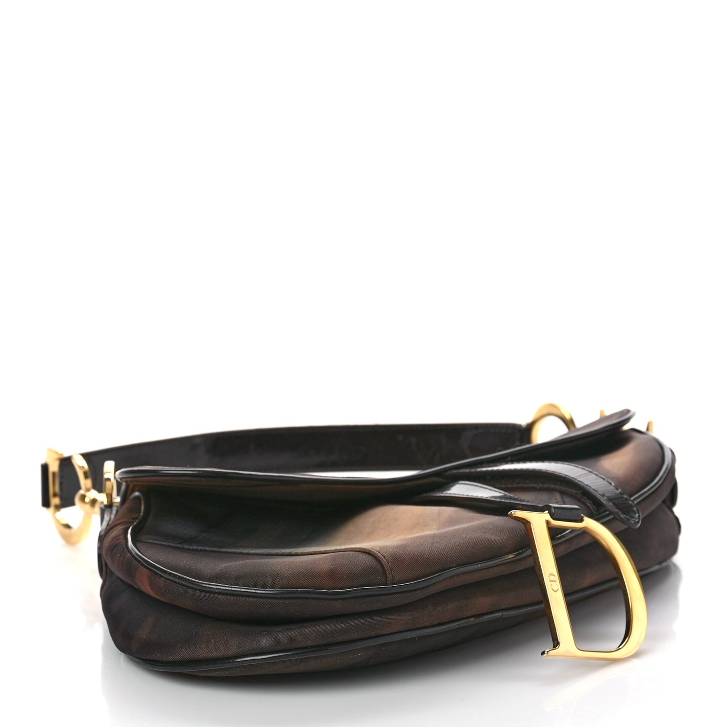 Satin Saddle Bag Brown Multicolor