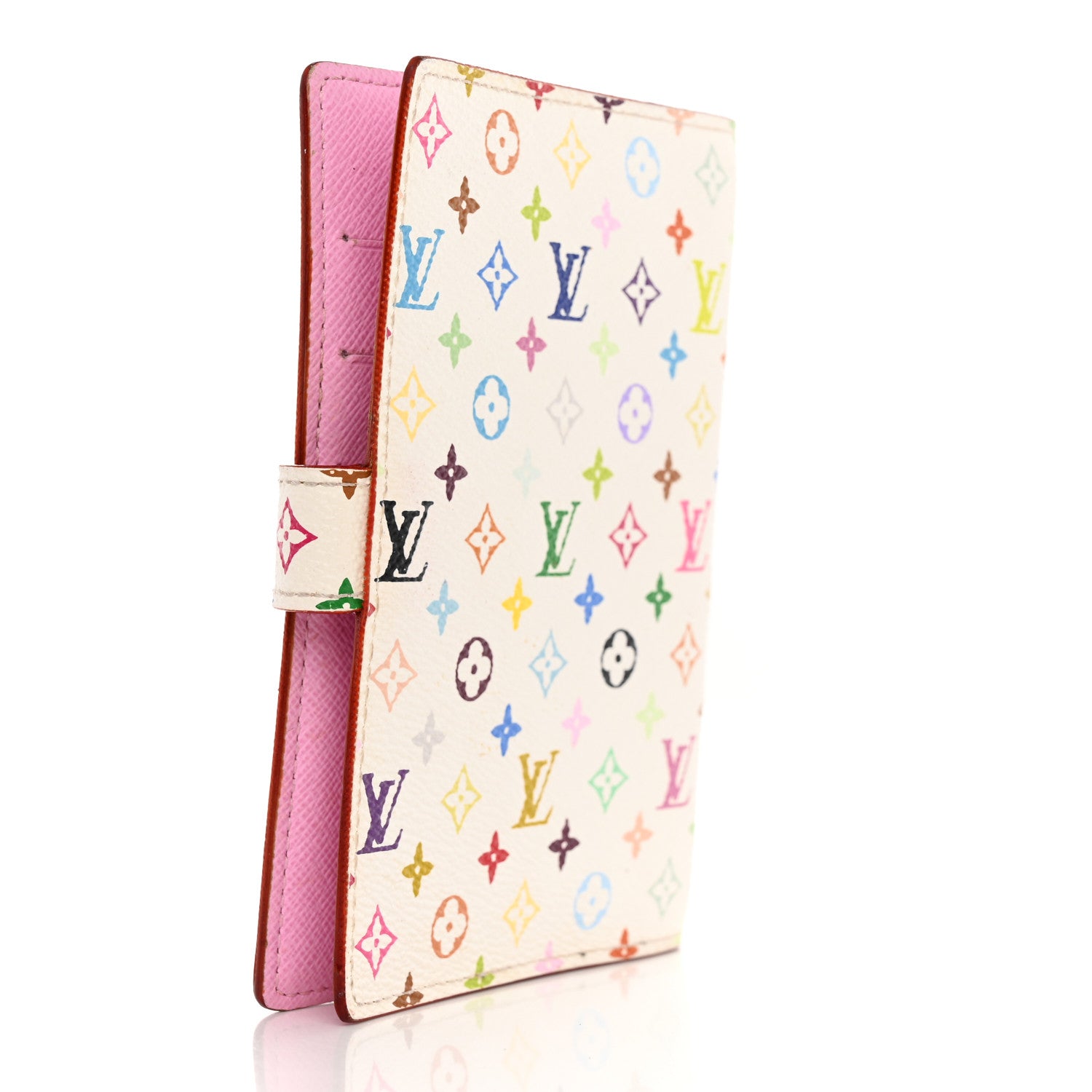Louis Vuitton Monogram Multicolor Small Ring Agenda Cover White Litchi 3 of 9