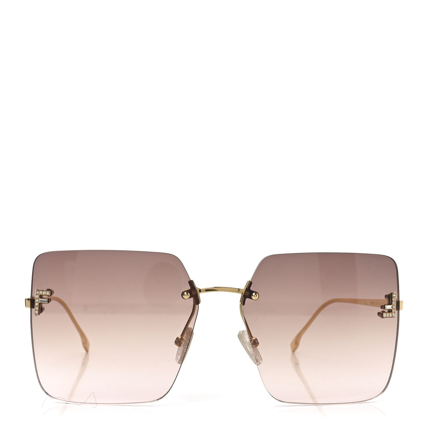 Fendi Metal Square Sunglasses FE4082US Gold 2 of 7