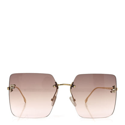 Fendi Metal Square Sunglasses FE4082US Gold 2 of 7