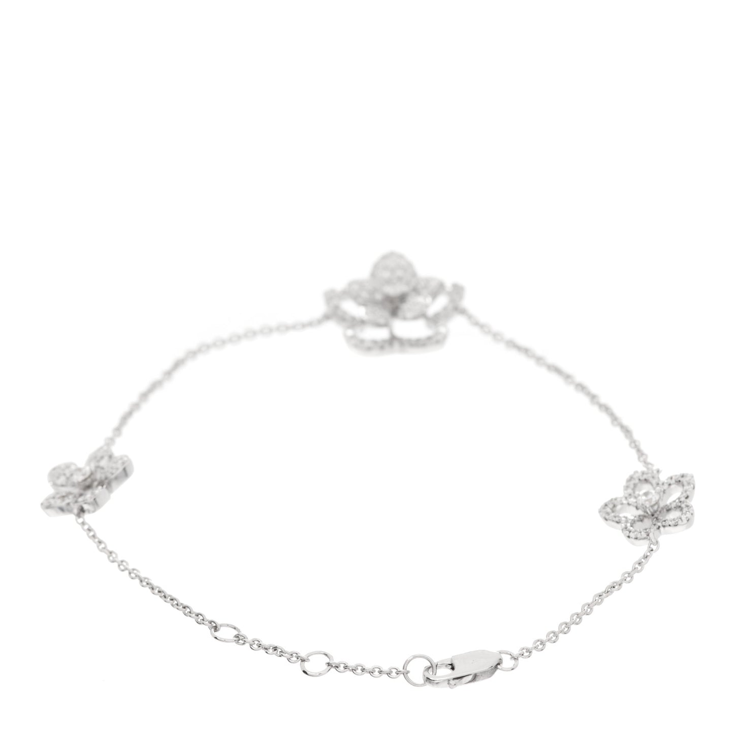 18K White Gold Diamond Wild Flower Bracelet